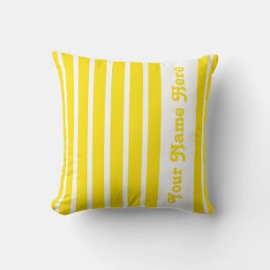 Golden Yellow Safari Stripe Pillow met naam Kussen