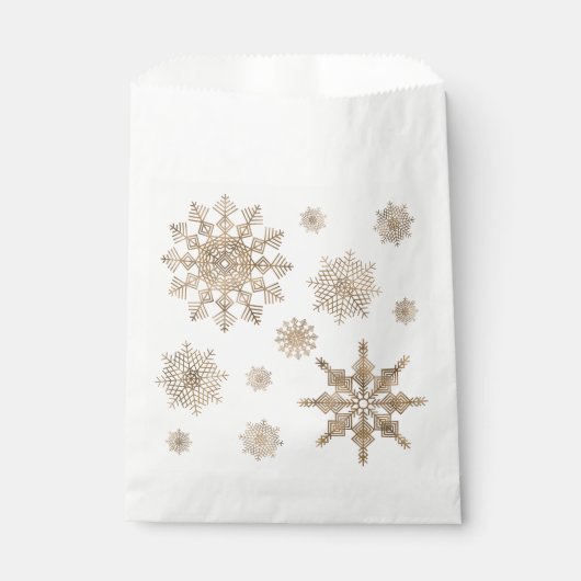 Golden Yellow Snowflake Shapes Bedankzakje (Voorkant)