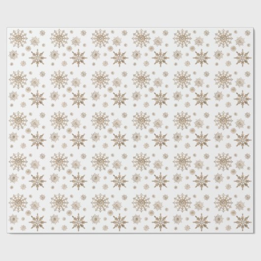Golden Yellow Snowflakes Patroon Cadeaupapier (Vlak)