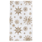 Golden Yellow Snowflakes Patroon Klein Cadeauzakje (Voorkant)