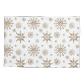 Golden Yellow Snowflakes Patroon Kussensloop (Achterkant-Links)