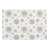 Golden Yellow Snowflakes Patroon Kussensloop (Achterkant-Rechts)