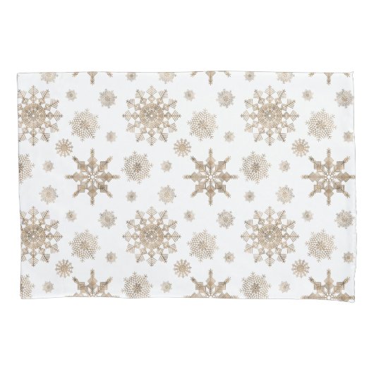 Golden Yellow Snowflakes Patroon Kussensloop (Voorkant-Links)