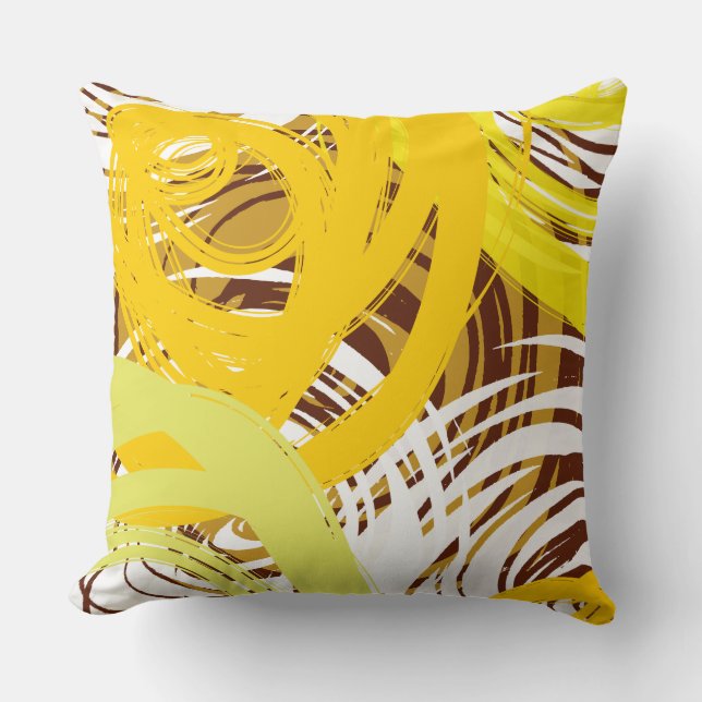 Golden Yellow SPIRAL DESIGN Retro Sierkussen (Voorkant)