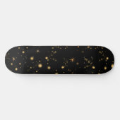 Golden Yellow Stars Black Night Sky Persoonlijk Skateboard (Horizontaal)
