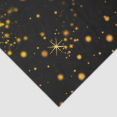 Golden Yellow Stars Black Night  Tissuepapier (Detail)