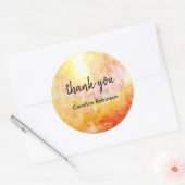 Golden Yellow Sun Bedankt Ronde Sticker (Envelop)
