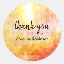 Golden Yellow Sun Bedankt Ronde Sticker