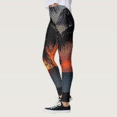 Golden Yellow Sunset Caribbean Palm Trees Leggings (Links)