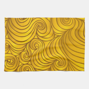 Golden Yellow Swirl Towel Theedoek