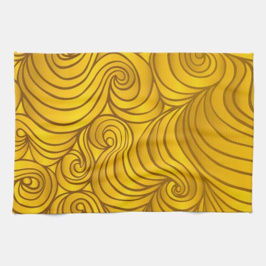 Golden Yellow Swirl Towel Theedoek (Horizontaal)