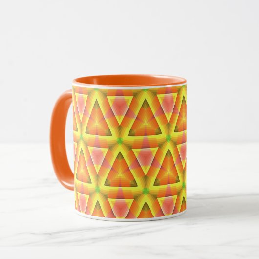 Golden Yellow Triangle Pattern Mok (Voorkant links)