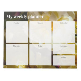 Golden Yellow Tulip Weekly Planner Notitieblok