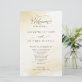 Golden Yellow Wash, Calligrafie Wedding Program (Staand voorkant)