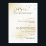 Golden Yellow Waterverf Elegant Wedding Menu<br><div class="desc">Elegante Wedding Menu kaart met delicate goudgele waterverf wassen en mooie handgeschreven kalligrafie details en bloktypografie. Elegant, schoon en eenvoudig stijlvol flair. Mogelijkheid om uw eigen menudetails toe te voegen. Indien nodig kunt u de tekstruimte, -grootte of -stijl aanpassen door verder aanpassen te selecteren. Terug ook met mooie waterverf wassen...</div>