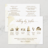 Golden Yellow Wedding Program en tijdlijn (Voorkant / Achterkant)