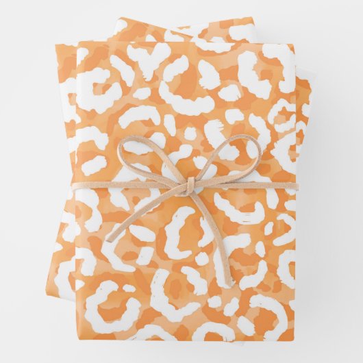 Golden Yellow White Leopard Animal Print Inpakpapier Vel (In situ)