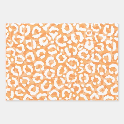 Golden Yellow White Leopard Animal Print Inpakpapier Vel (Voorkant)