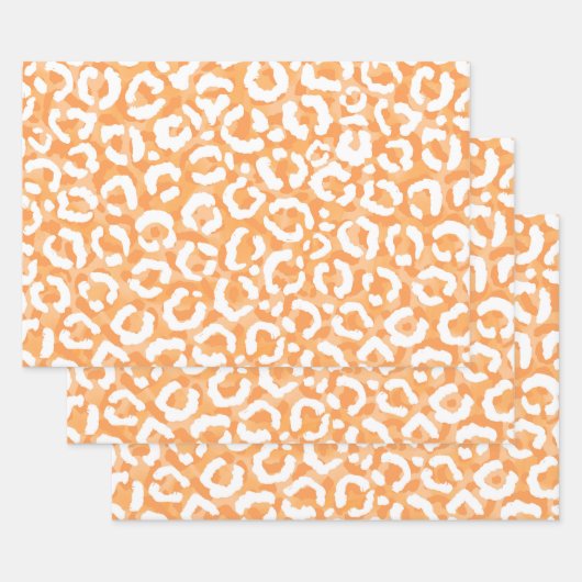 Golden Yellow White Leopard Animal Print Inpakpapier Vel (Set)