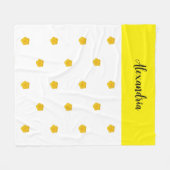 Golden Yellow Wildflower Photo Name Monogram Fleece Deken (Voorkant (Horizontaal))