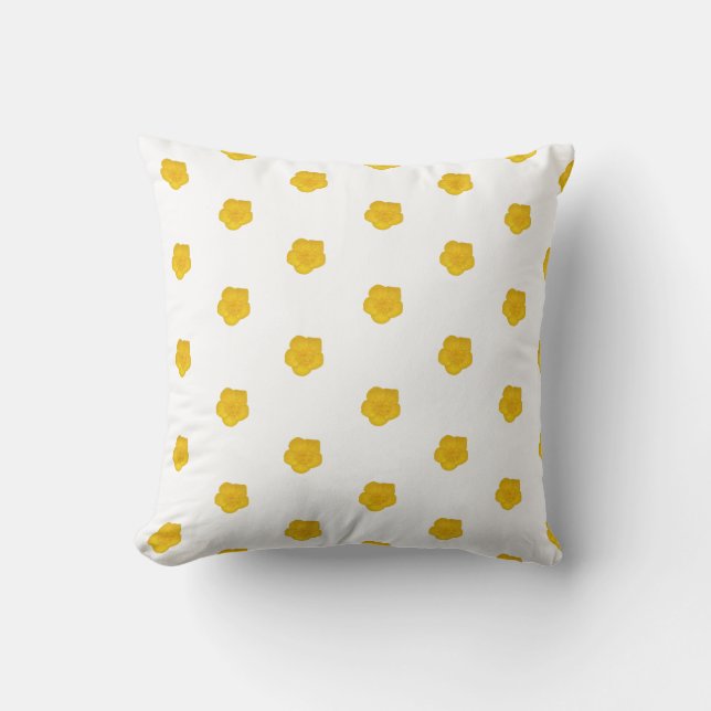 Golden Yellow Wildflower Photo Pattern  Kussen (Voorkant)