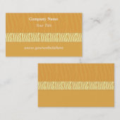 Golden Yellow Zebra Print Visitekaartje (Voorkant / Achterkant)