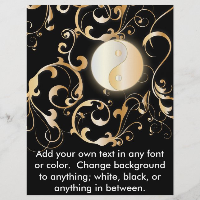Golden Yin & Yang Floral Design (Voorkant)