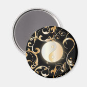 Golden Yin & Yang met rollen Magneet (Voorkant / Achterkant)