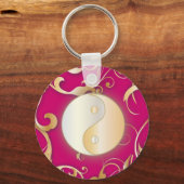 Golden Yin & Yang met rollen Sleutelhanger (Voorkant)