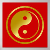 Golden Yin Yang Poster (Voorkant)