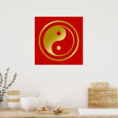 Golden Yin Yang Poster (Keuken)