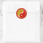 Golden Yin Yang Ronde Sticker (Tas)