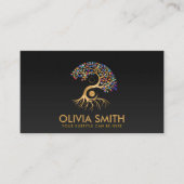Golden Yin Yang Tree - kleurrijke bladeren Visitekaartje (Voorkant)