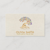 Golden Yin Yang Tree - kleurrijke bladeren Visitekaartje (Voorkant)