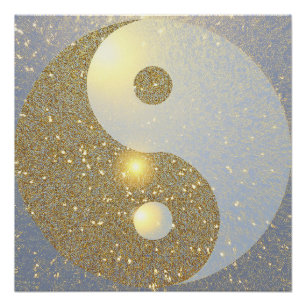Golden Ying Yang Perfect Poster