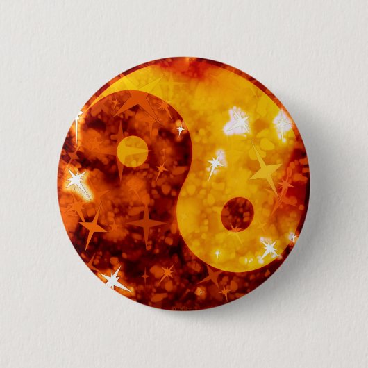 Golden ying yang sparkly button (Voorkant)