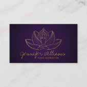 Golden Yoga Lotus Line art Visitekaartje (Voorkant)