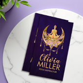 Golden Yoga Lotus Moon - Amethist Fluoriet Visitekaartje