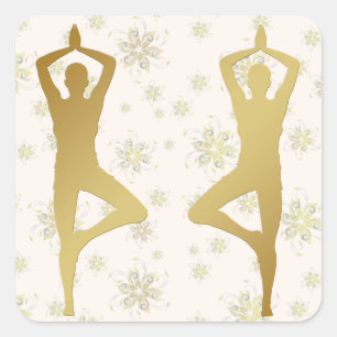 Golden Yoga Meditatie Sticker