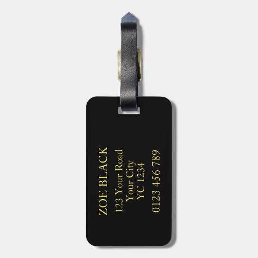Golden Z naam Bagagelabel (Achterkant verticaal)