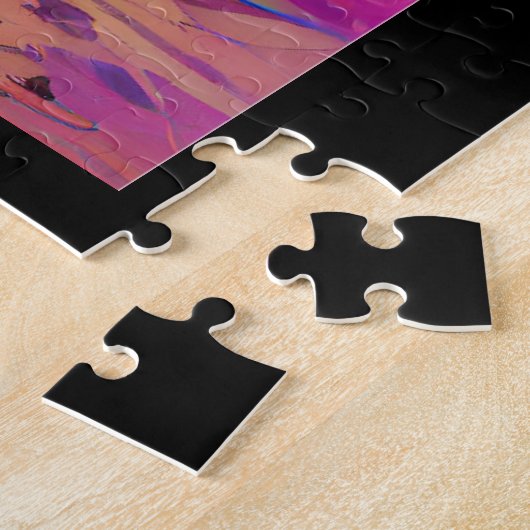 Golden zanden horizon abstracte digitale kunst legpuzzel (Zijkant)