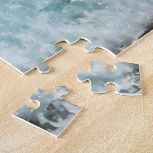 Golden zandstrand Italië ruwe zee grote golven Legpuzzel (Zijkant)