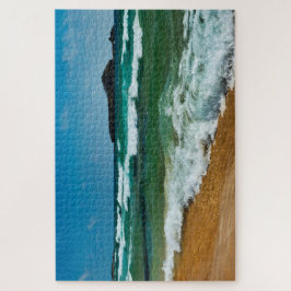 Golden zandstrand Italië ruwe zee grote golven Legpuzzel