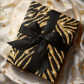 Golden Zebra Glittery Pattern Cadeaupapier