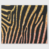 Golden Zebra Glittery Pattern Cadeaupapier (Vlak)