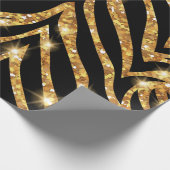 Golden Zebra Glittery Pattern Cadeaupapier (Hoek)