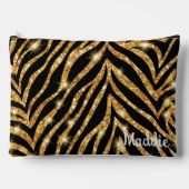 Golden Zebra Glittery Pattern Etui (Voorkant)