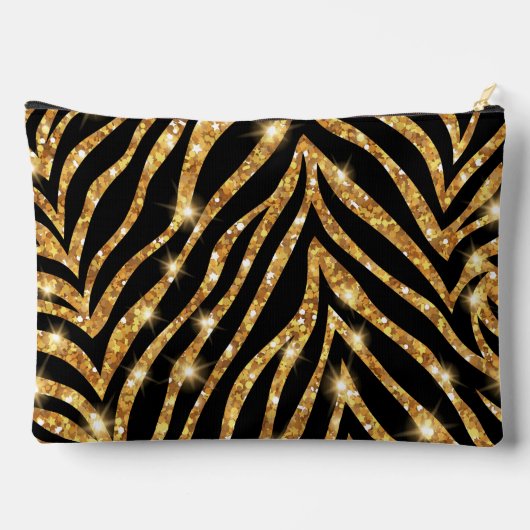 Golden Zebra Glittery Pattern Etui (Achterkant)