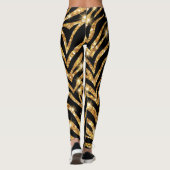 Golden Zebra Glittery Pattern Leggings (Achterkant)