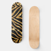 Golden Zebra Glittery Pattern Persoonlijk Skateboard (Voorkant)